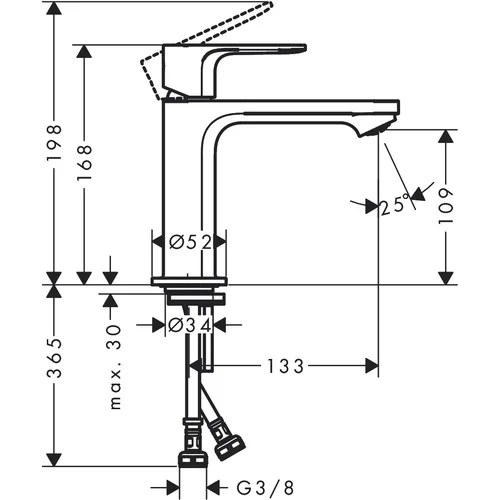 Hansgrohe Rebris S 110 CoolStart 72520000 Chromo praustuvo maišytuvas image 2