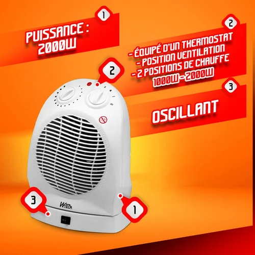 Warm Tech Elektrinis šildytuvas, 2000 W image 2
