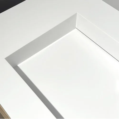 Kame CORIAN CN1600465-D-BS, 160 cm, dvigubas praustuvas, balta matinė image 2