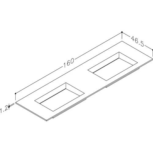 Kame CORIAN CN1600465-D-BS, 160 cm, dvigubas praustuvas, balta matinė image 3