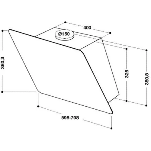 WHIRLPOOL AKR039GBL Pasviręs 45 kampu 80 cm Juoda image 3