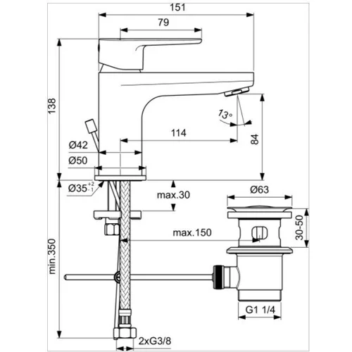 Ideal Standard Cerafine O H80 BC698AA Chromo image 2