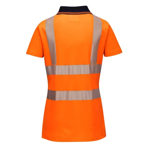 PORTWEST LW72 Gero matomumo moteriški polo marškinėliai XS Orange/Black image 2