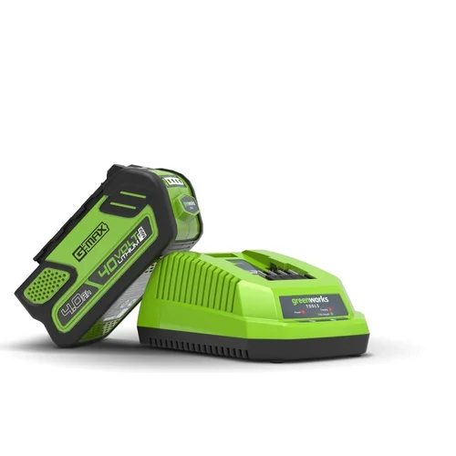 GreenWorks GSK40B2 40V 2Ah akumuliatoriaus ir kroviklio komplektas image 1