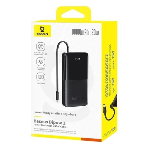 Baseus Bipow 2 išorinė baterija 10000 mAh Juoda image 2