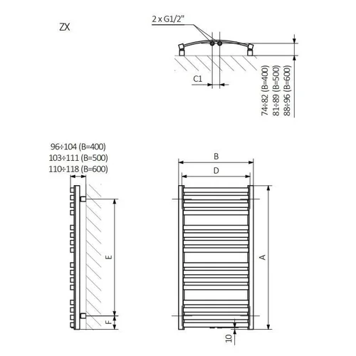 TERMA D01 Elektrinis rankšluosčių džiovintuvas 50 x 96 cm image 2