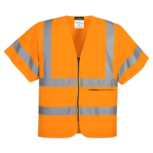 PORTWEST C372 Užtrauktuku užsegama liemenė su pusrankovėmis 4XL Yellow image 3