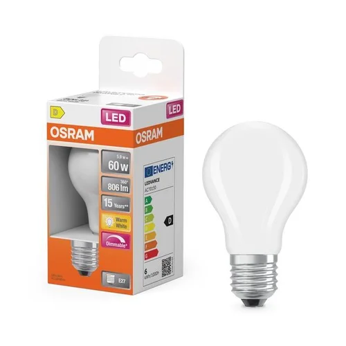 Lemputė Osram LED, A60, E27, 5.9W, 806lm, 2700K, DIM image 3