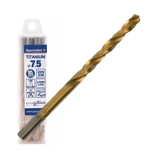 Specialist+ TITAN metalo grąžtas 7.5 mm, 10 vnt. image 1