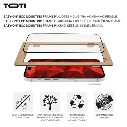 Telefono apsauginis stiklas Toti Premium iPhone 16 Pro, 9H image 3