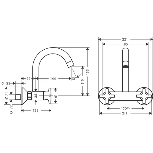 Hansgrohe Logis M32 71286000 sieninis virtuvinis maišytuvas image 2