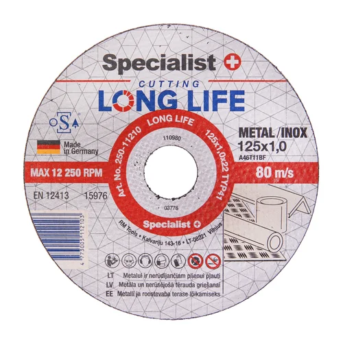 Specialist+ SPECIALIST+ metalo pj.diskas LONG LIFE 125×1×22 mm image 1