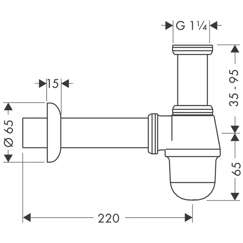Hansgrohe 55213000 Bidė sifonas Chromas image 2
