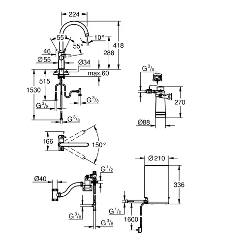 Grohe RED DUO 30083001 Virtuvinis maišytuvas su vandens šildytuvu image 3