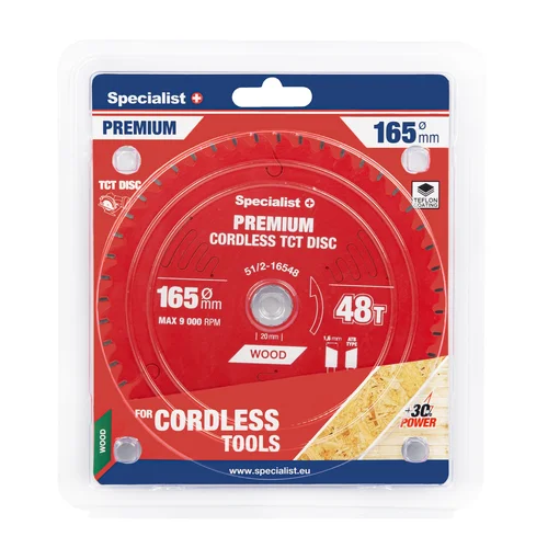 Specialist+ Pjovimo diskas 165x48T x20 mm Cordless PREMIUM image 1