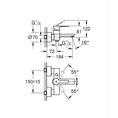 Grohe Lineare 33849DC1 vonios/dušo maišytuvas image 2