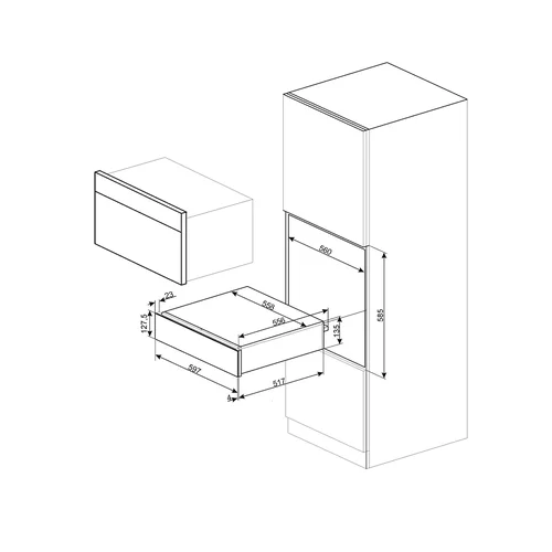 Smeg CPR115B3 įmontuojamas indų pašildymo stalčius image 2