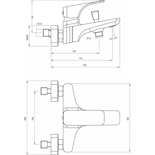 Deante Hiacynt BQH A10M vonios maišytuvas Baltos spalvos image 2