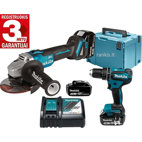 Makita DLX2334J (DHP485Z+DGA504Z), 18V, 3x 3.0Ah image 1