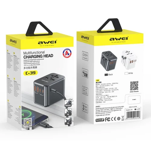 Awei C-39 35W GaN kelioninis įkroviklis 2xUSB-A/3xUSB-C image 3